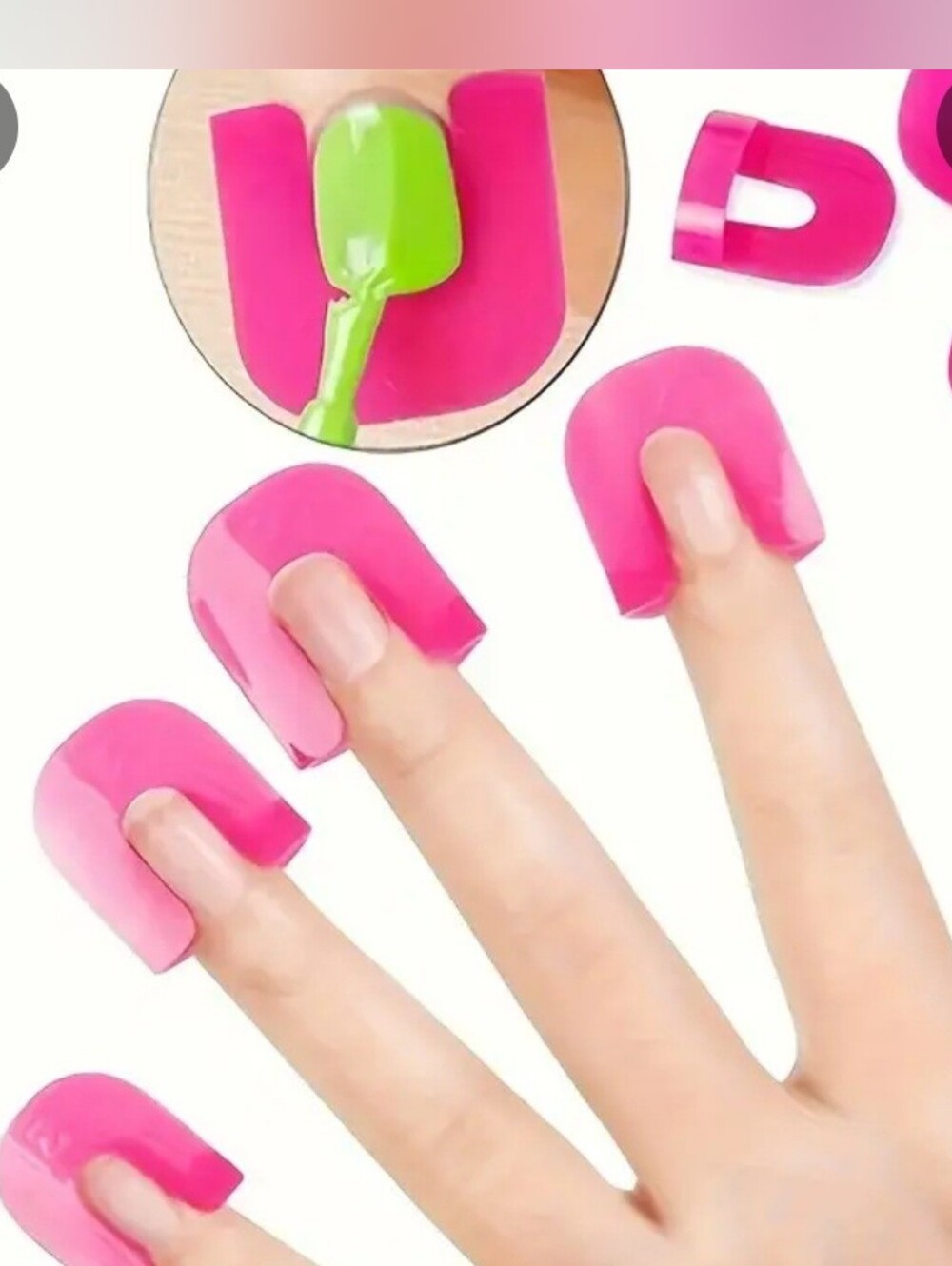 Nail Polish Protection Clips - Pink Nail Art Shields